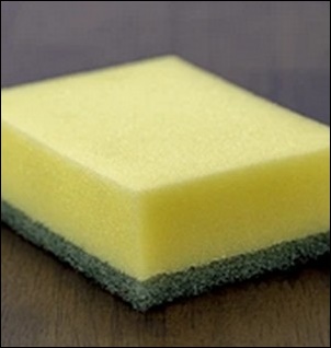 使い切り洗剤付きスポンジ